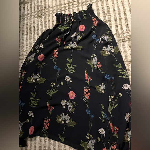 Ted Baker London Black Floral Taalia elasticated top blouse shirt size XL - Picture 6 of 6